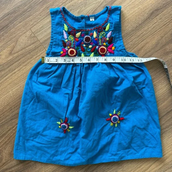 Hand-embroidered Toddler Girls Dress Authentic Guatemalan "Jardinita" Sundress - Picture 11 of 12